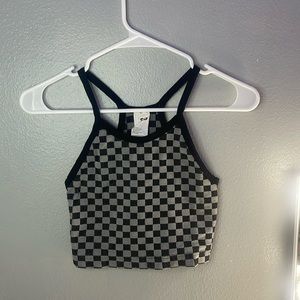 SO black and grey size S checkered print tank top.